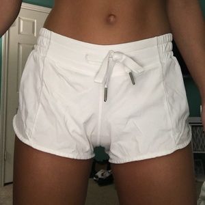 White Lululemon Hotty Hot Shorts